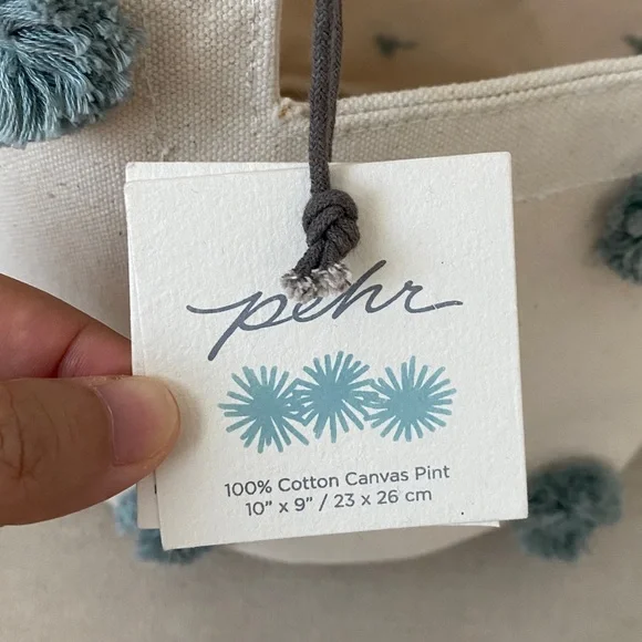 New Pehr pint pom pom basket in deep sea - Picture 6 of 6